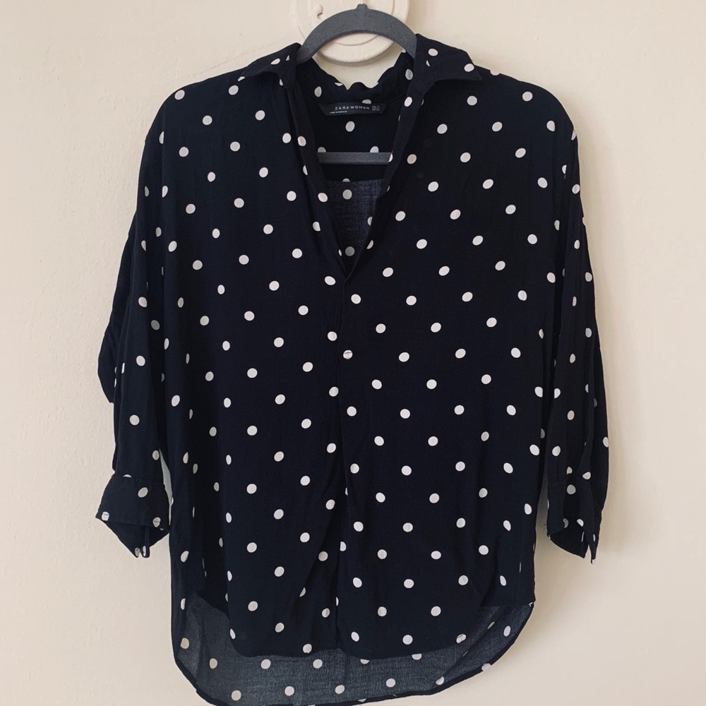 Zara Woman Polka Fot Shirt